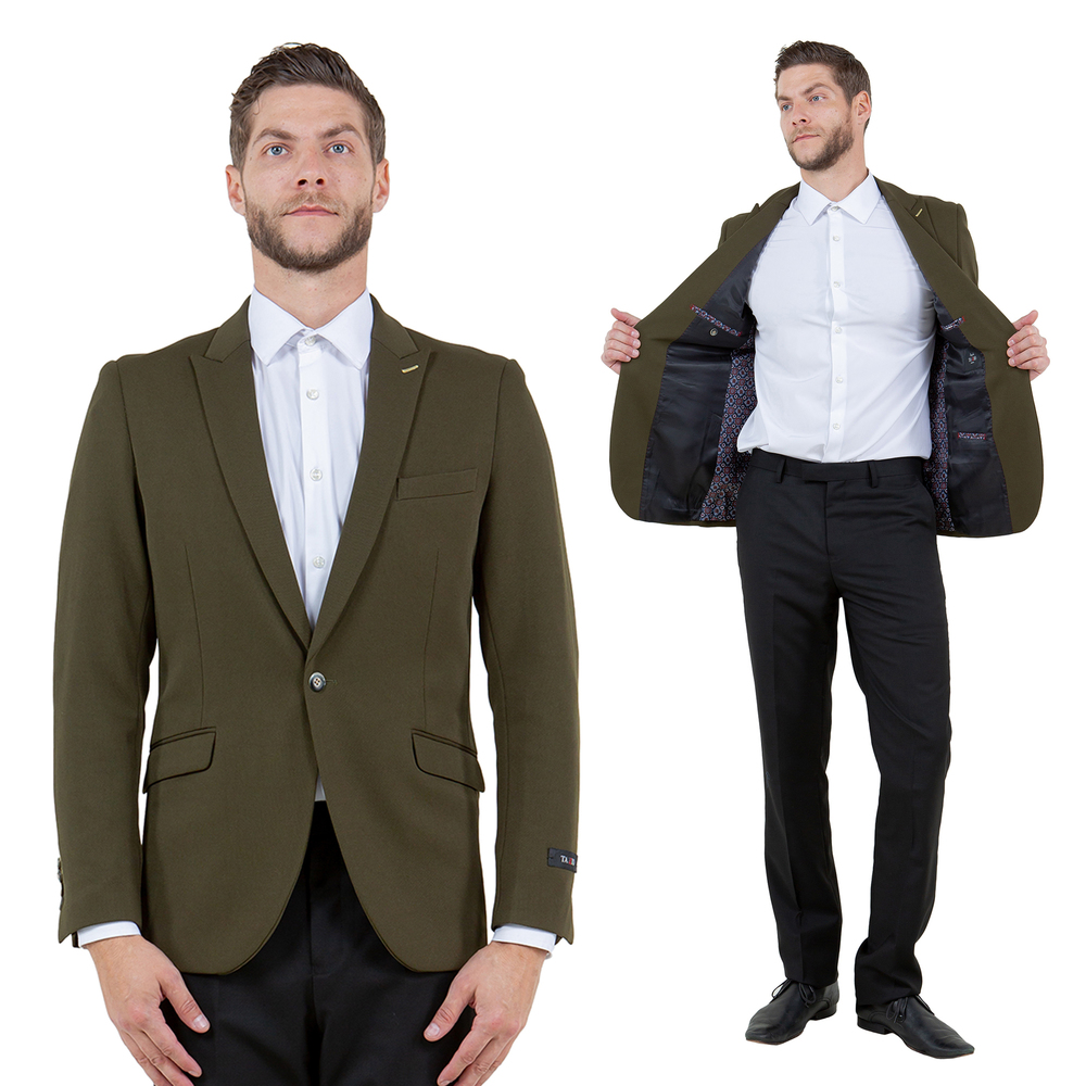 Knit Blazer Only Skinny Fit Mens Jacket, Green